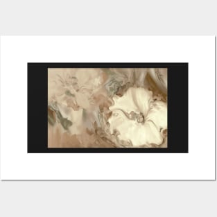 Abstract Neutral Flowers Floral Design Warm Beige Tones Art Posters and Art